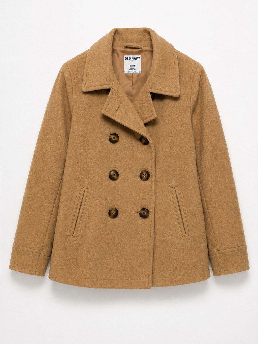 Old Navy Tan Double-Breasted Peacoat